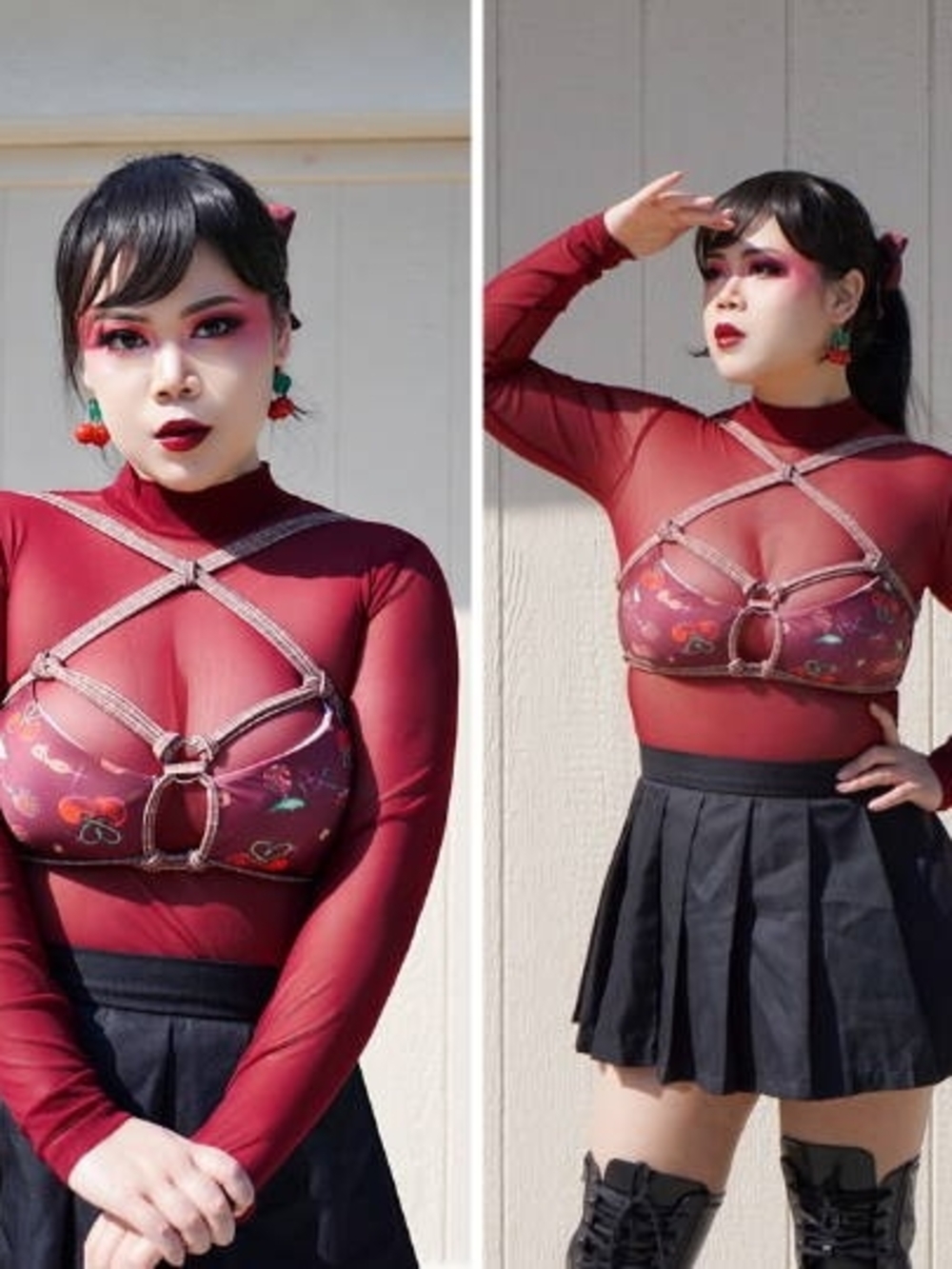๐ค LAST CALL - Iron Yokai Shibari Cherry Set Of Three - Shibari Bra, - Picture 2 of 13